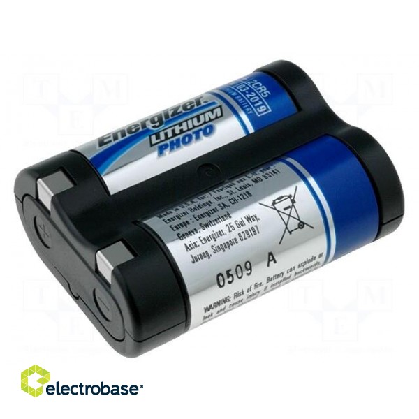 Battery: lithium | 6V | 2CR5 | PHOTO | Batt.no: 1 | 24x17x45mm