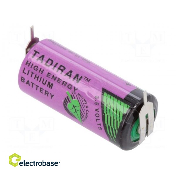 Battery: lithium (LTC) | 3.6V | 2/3AA,2/3R6 | 2pin | Ø14.7x33.5mm