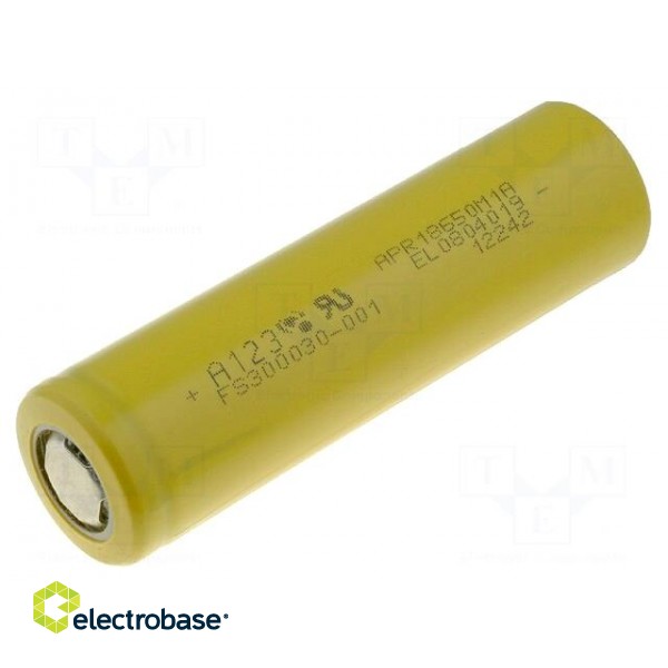 Re-battery: Li-FePO4 | 18650,MR18650 | 3.3V | 950mAh | Ø18x65mm