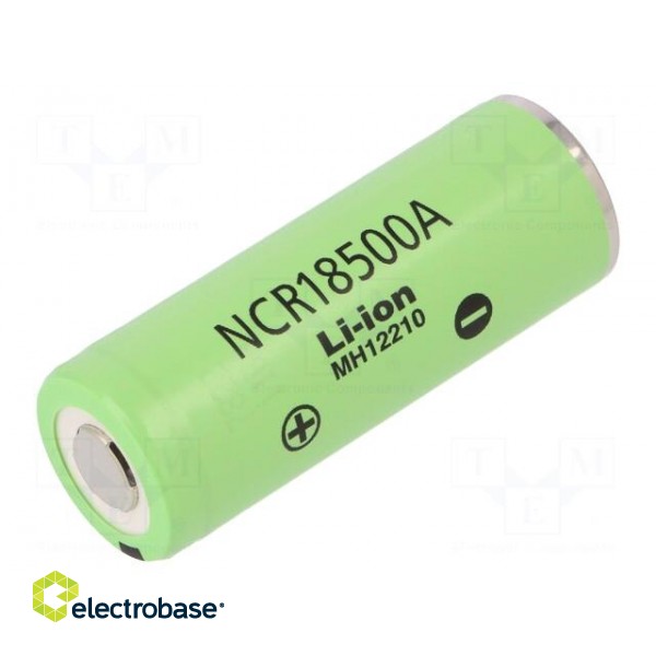 Re-battery: Li-Ion | 18500 | 3.7V | 2040mAh | Ø18.6x50mm | 3.8A
