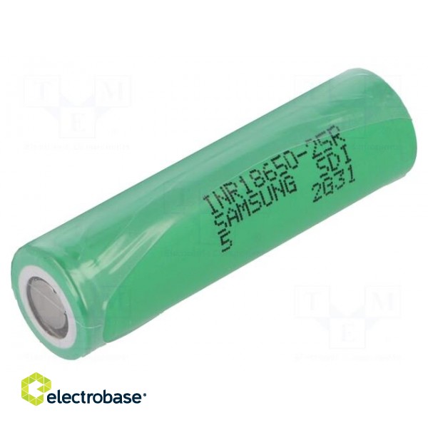 Re-battery: Li-Ion | 18650,MR18650 | 3.6V | 2.5Ah | Ø18.3x65mm | 20A