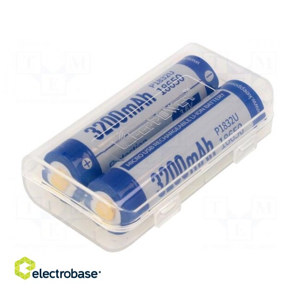 Re-battery: Li-Ion | 18650,MR18650 | 3.6V | 3200mAh | Ø18.6x70.3mm | 8A image 2