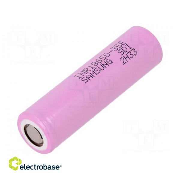 Re-battery: Li-Ion | 18650,MR18650 | 3.6V | 3350mAh | Ø18.5x65.2mm