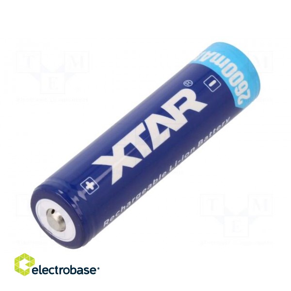 Re-battery: Li-Ion | MR18650 | 3.7V | 2600mAh | Ø18.6x70mm | 4.5A