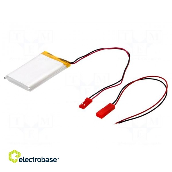 Re-battery: Li-Po | 3.7V | 1400mAh | cables,JST SYR-02T socket