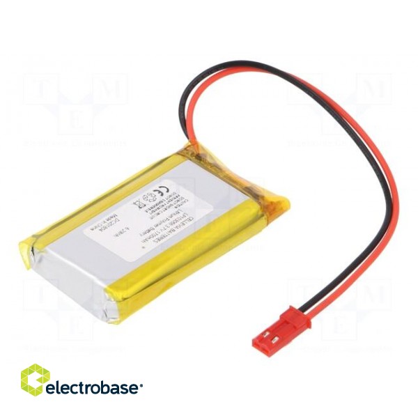 Re-battery: Li-Po | 3.7V | 1700mAh | cables | 10.5x30.5x58.5mm