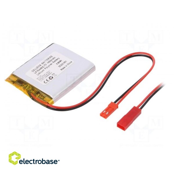Re-battery: Li-Po | 1850mAh | cables | 7.5x45x54.5mm