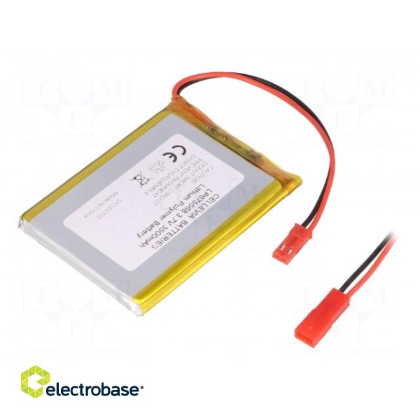 Re-battery: Li-Po | 3.7V | 3500mAh | cables | 7.2x55.5x68.5mm