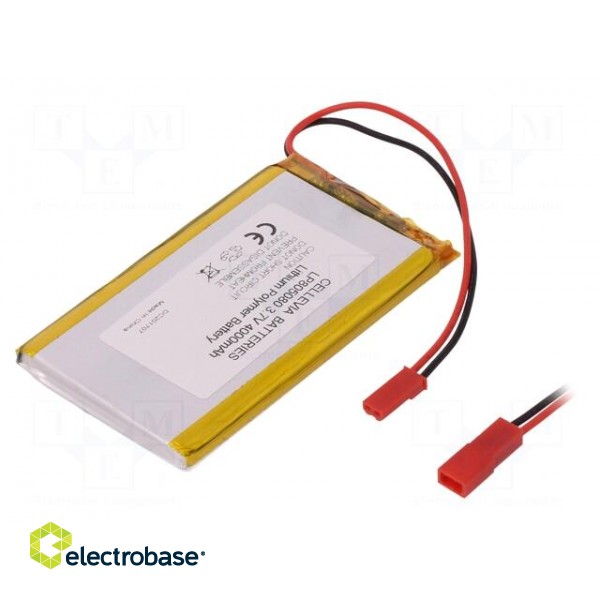 Re-battery: Li-Po | 3.7V | 4000mAh | cables | 8.5x50.5x80.5mm