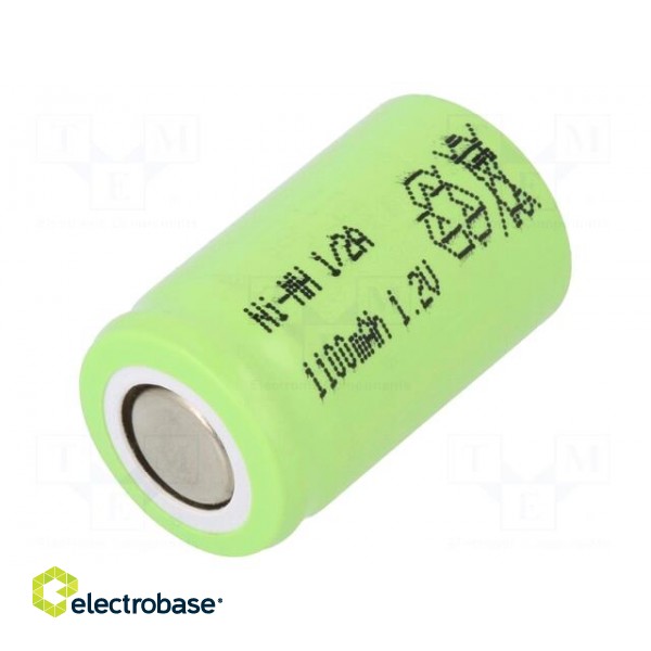 Re-battery: Ni-MH | 1/2A | 1.2V | 1100mAh | Ø16.3x27.4mm
