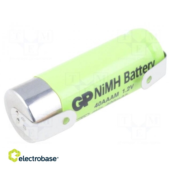 Re-battery: Ni-MH | 2/3AAA,2/3R3 | 1.2V | 400mAh | soldering lugs