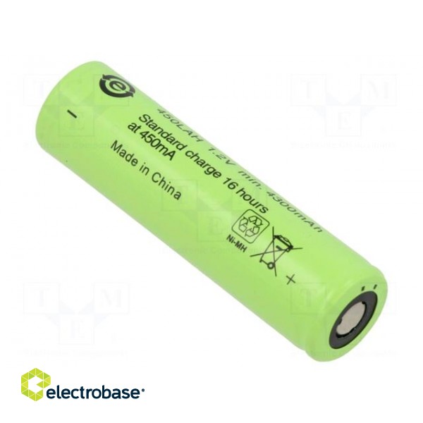 Re-battery: Ni-MH | 4/3A,4/3R23 | 1.2V | 4500mAh | Ø18.3x67mm