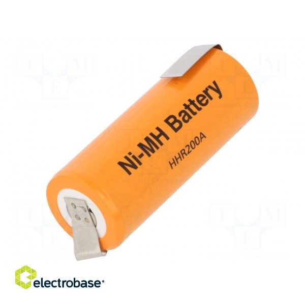 Re-battery: Ni-MH | 4/5A,4/5R23 | 1.2V | 2000mAh | soldering lugs