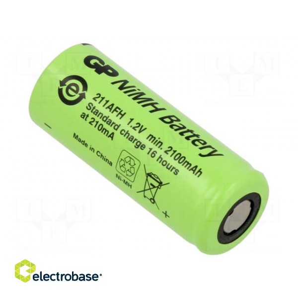 Re-battery: Ni-MH | 4/5A | 1.2V | 2100mAh | Ø17x43mm