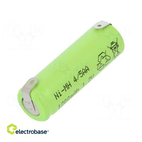 Re-battery: Ni-MH | 4/5AA | 1.2V | 1200mAh | soldering lugs
