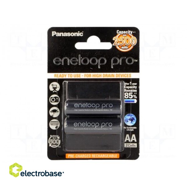 Re-battery: Ni-MH | AA | 1.2V | 2450mAh | ENELOOP PRO | Ø14.35x50.4mm