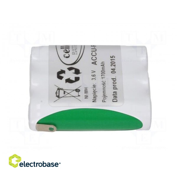 Re-battery: Ni-MH | AA | 3.6V | 1700mAh | soldering lugs | 42x14x50mm image 7