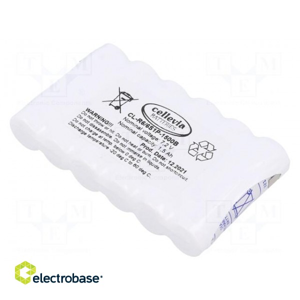 Re-battery: Ni-MH | AA | 7.2V | 1500mAh | soldering lugs