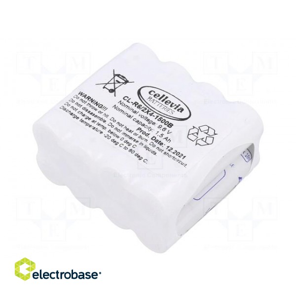 Re-battery: Ni-MH | AA | 9.6V | 1500mAh | soldering lugs | 58x30x52mm