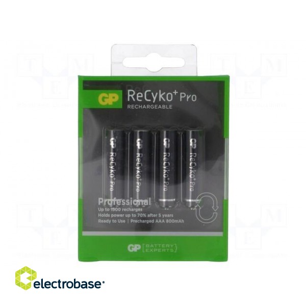 Re-battery: Ni-MH | AAA,R3 | 1.2V | 800mAh | ReCYKO PRO | Ø10.5x44.5mm