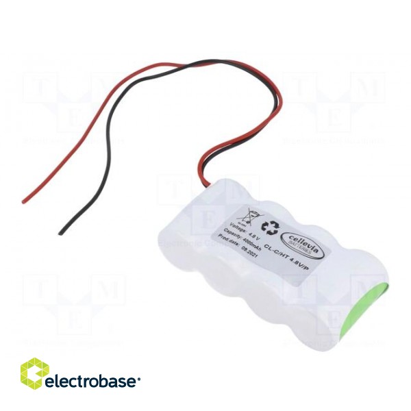 Re-battery: Ni-MH | C | 4.8V | 4000mAh | 250mm leads | 102x51x25.5mm