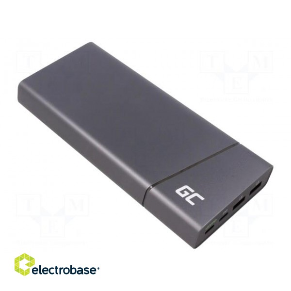 Re-battery: powerbank | 26800mAh | 3A | Colour: black | Sockets: 4 image 1