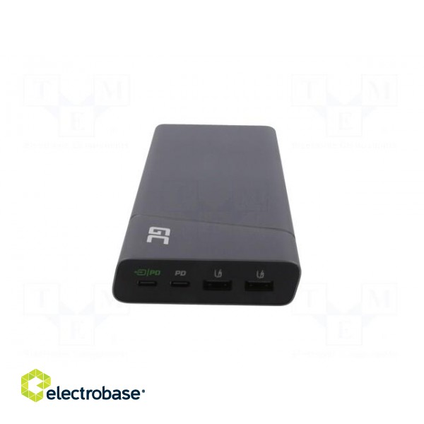 Re-battery: powerbank | 26800mAh | 3A | Colour: black | Sockets: 4 image 3