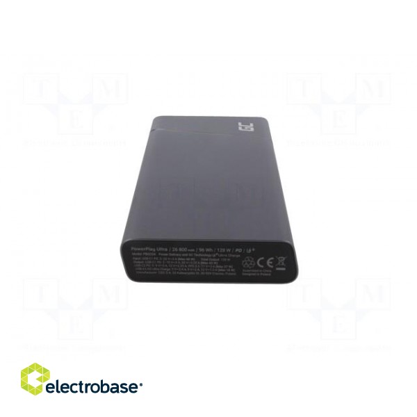 Re-battery: powerbank | 26800mAh | 3A | Colour: black | Sockets: 4 фото 7