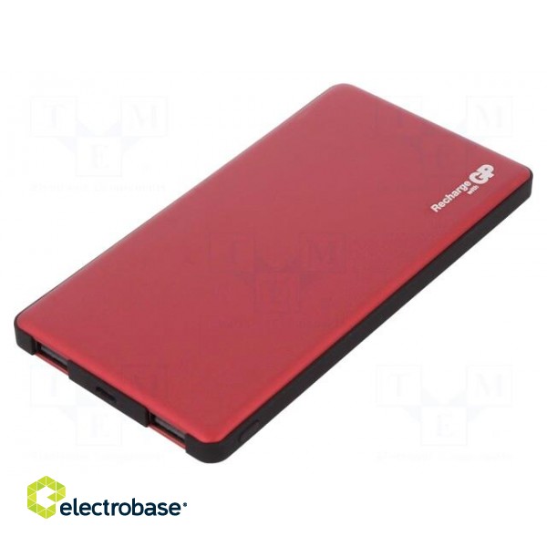 Re-battery: powerbank | 5000mAh | 135.5x70x10mm | 2.1A | Out: USB | 5VDC image 1