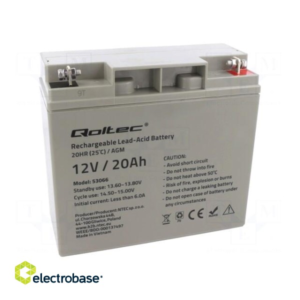 Re-battery: acid-lead | 12V | 20Ah | AGM | maintenance-free