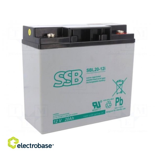 Re-battery: acid-lead | 12V | 20Ah | AGM | maintenance-free
