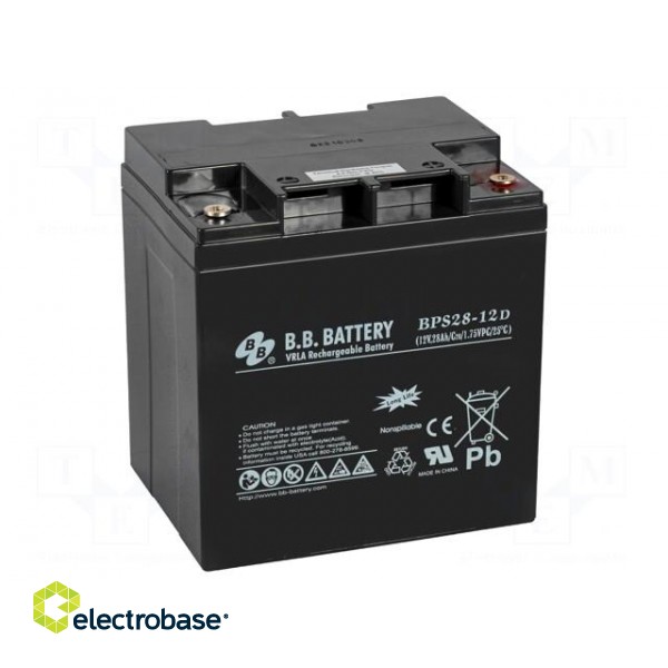 Re-battery: acid-lead | 12V | 28Ah | AGM | maintenance-free | 9.12kg