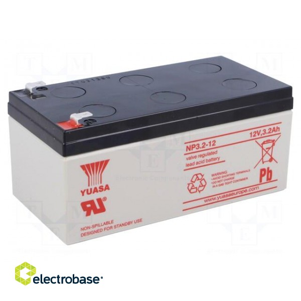 Re-battery: acid-lead | 12V | 3.2Ah | AGM | maintenance-free