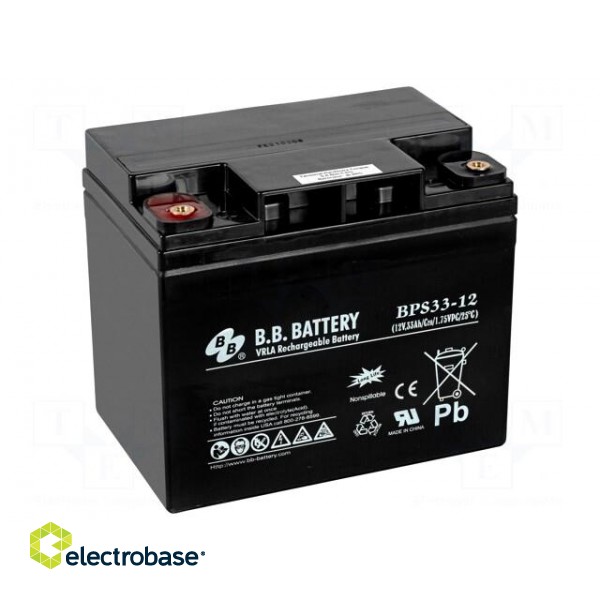 Re-battery: acid-lead | 12V | 33Ah | AGM | maintenance-free | 11.25kg