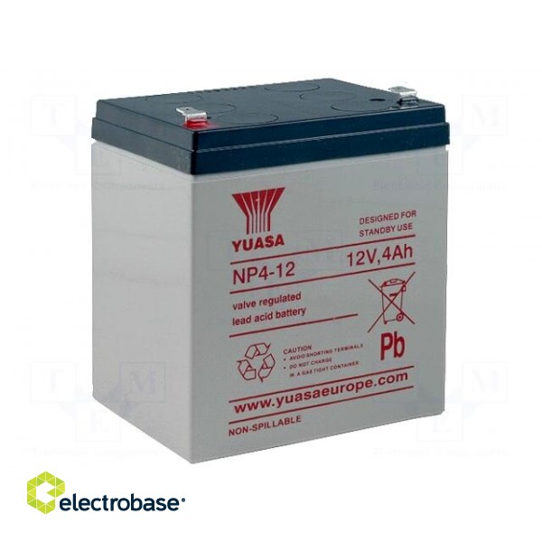 Re-battery: acid-lead | 12V | 4Ah | AGM | maintenance-free