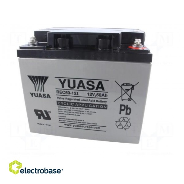 Re-battery: acid-lead | 12V | 50Ah | AGM | maintenance-free image 3