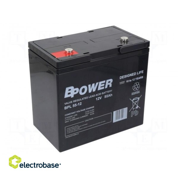 Re-battery: acid-lead | 12V | 55Ah | AGM | maintenance-free