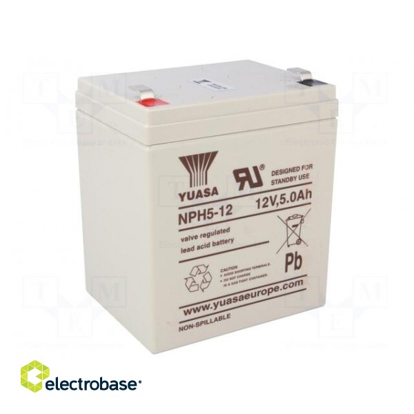 Re-battery: acid-lead | 12V | 5Ah | AGM | maintenance-free image 1