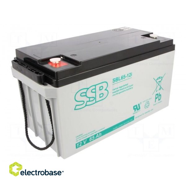 Re-battery: acid-lead | 12V | 65Ah | AGM | maintenance-free | 21kg