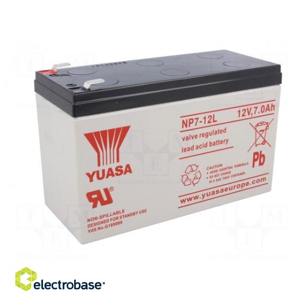 Re-battery: acid-lead | 12V | 7Ah | AGM | maintenance-free image 2