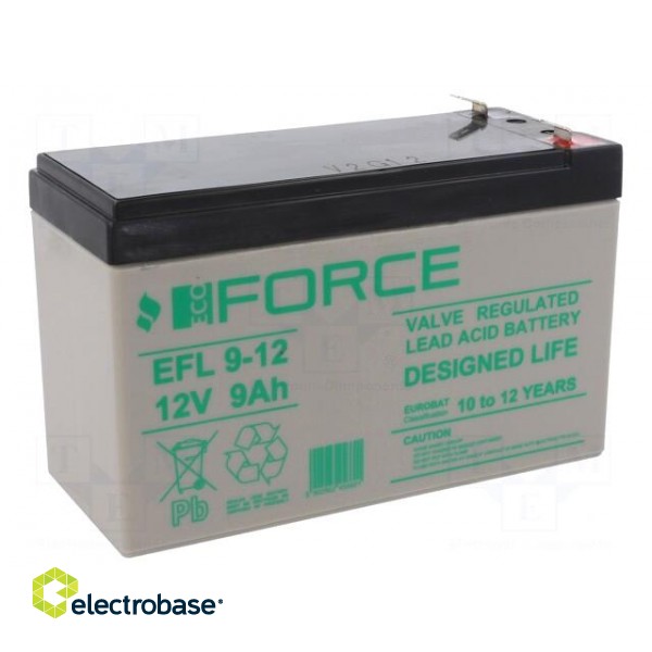 Re-battery: acid-lead | 12V | 9Ah | AGM | maintenance-free | EFL