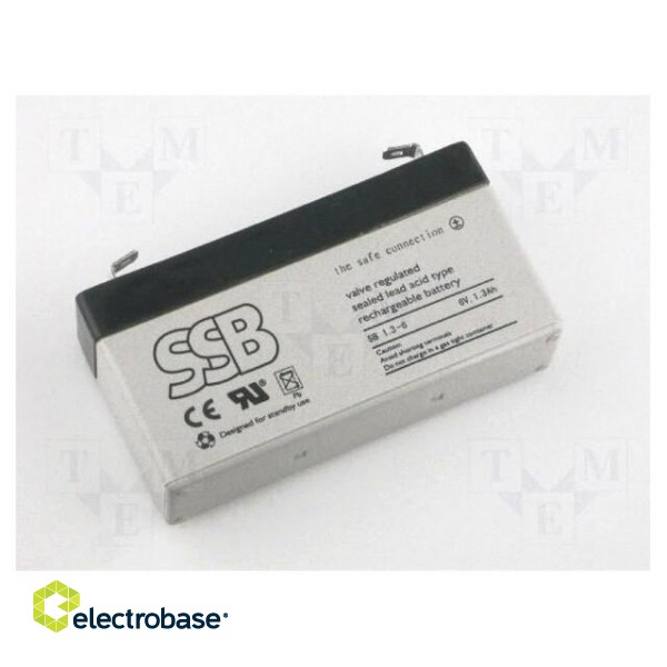 Re-battery: acid-lead | 6V | 1.3Ah | AGM | maintenance-free | 0.33kg