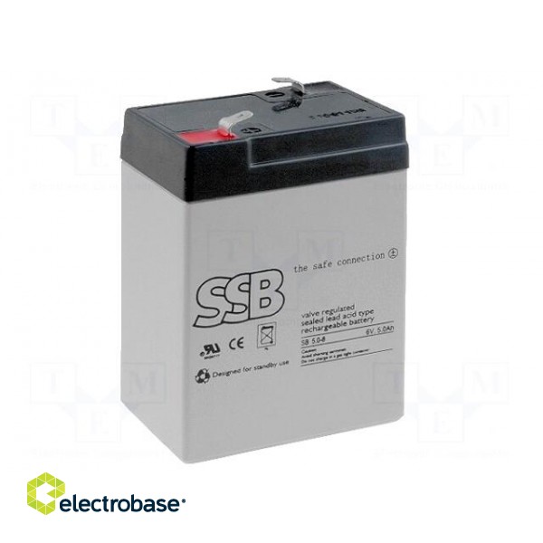 Re-battery: acid-lead | 6V | 5Ah | AGM | maintenance-free | 70x47x101mm