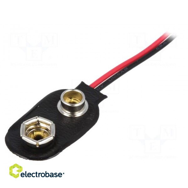 6F22 connector | Leads: cables | Size: 6F22,6LR61 | Batt.no: 1 | 150mm фото 1