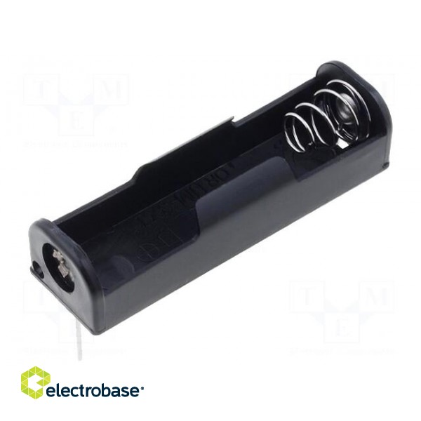 Holder | Leads: for PCB | Size: AA,R6 | Batt.no: 1 | Colour: black | 51mm image 1
