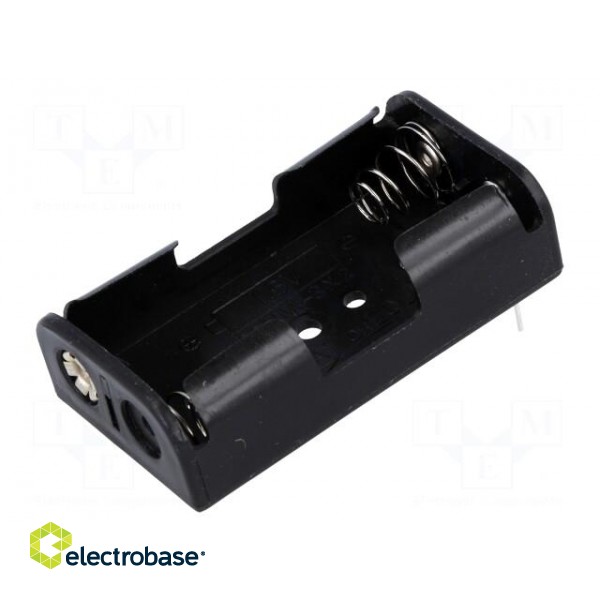 Holder | AA,R6 | Batt.no: 2 | for PCB | black image 1