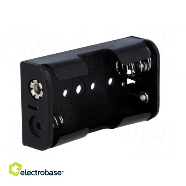 Holder | AA,R6 | Batt.no: 2 | for PCB | black фото 2