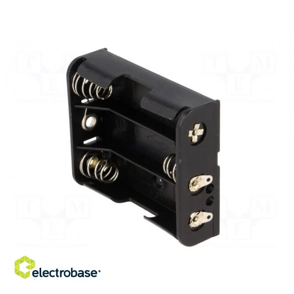 Holder | AA,R6 | Batt.no: 3 | soldering lugs | black image 4