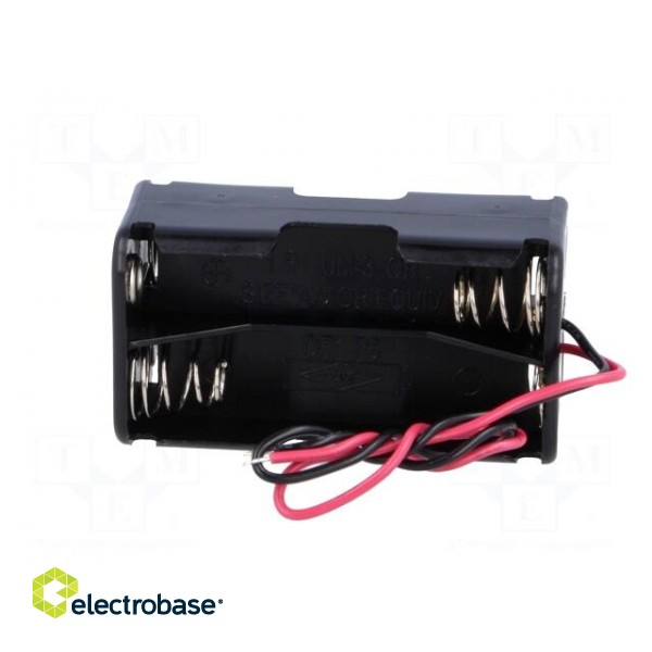 Holder | Leads: cables | Size: AA,R6 | Batt.no: 4 | Colour: black | 150mm paveikslėlis 7