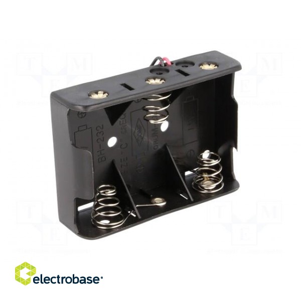 Holder | C,R14 | Batt.no: 3 | cables | black | 150mm image 2